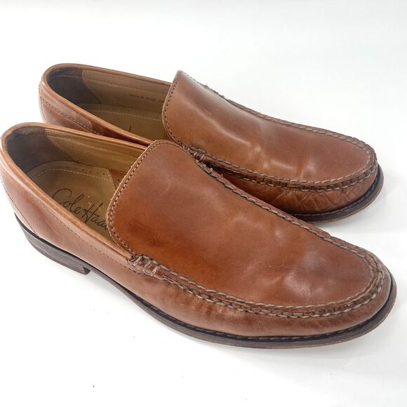 COLE HAAN AIR DELANCY MEN'S COMFORT LOAFERS LEATHER BROWN US SZ 8.5 MEDIUM - Picture 2 of 7